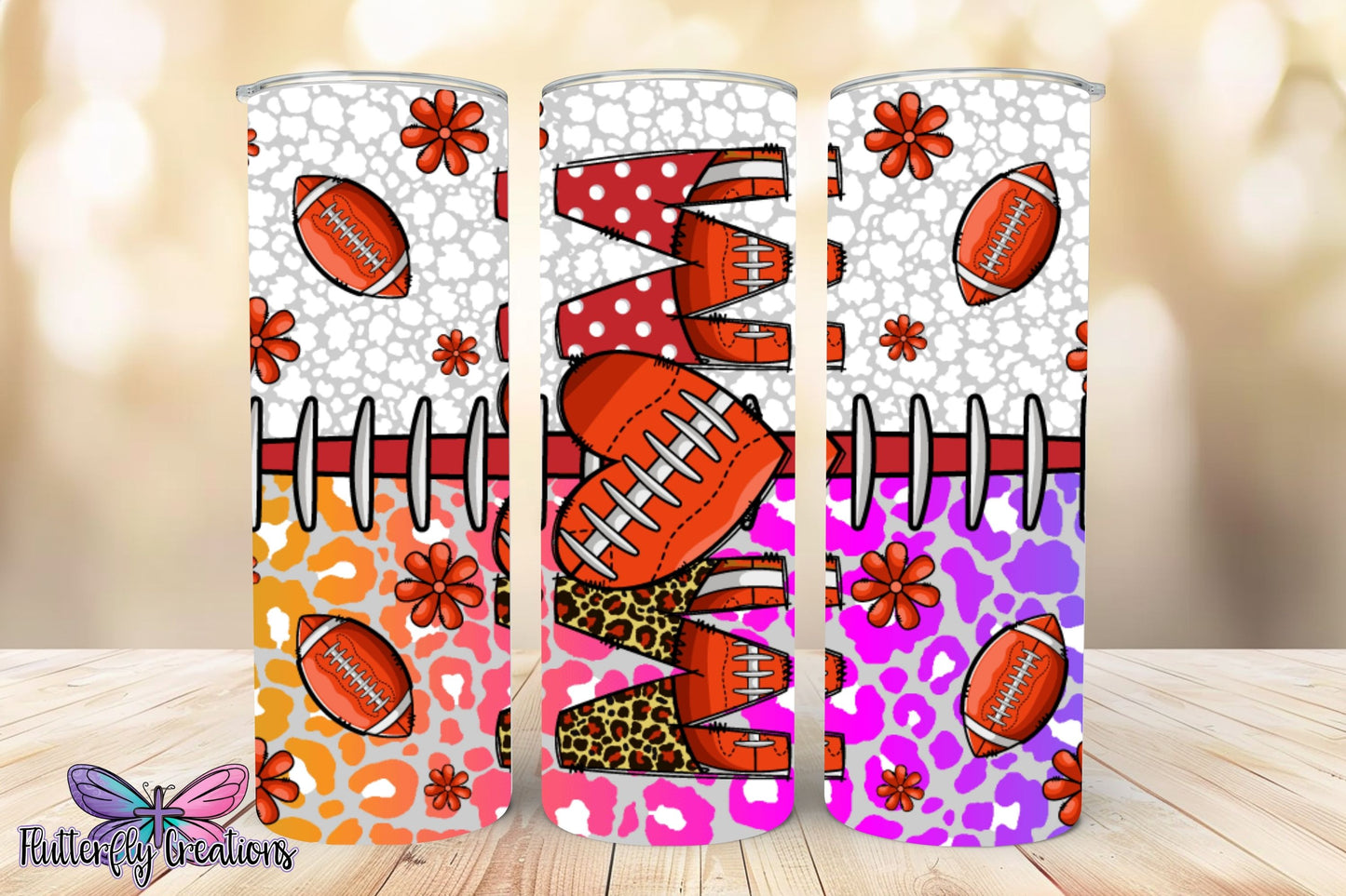 Football 20oz Stainless Steel Tumbler