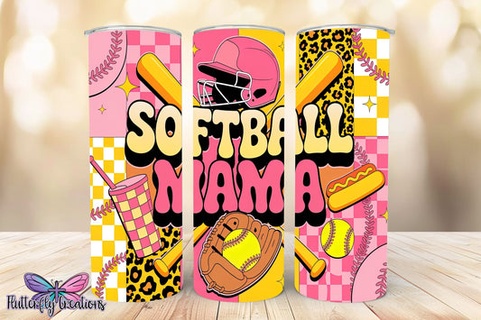 Softball Mom 20oz Stainless Steel Tumbler