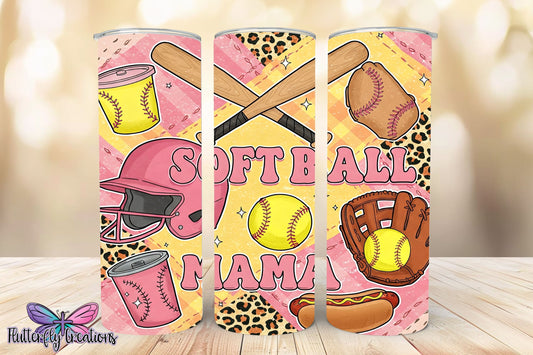 Softball Mom 20oz Stainless Steel Tumbler