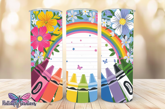 Flower Rainbow Paper Sublimation Tumbler