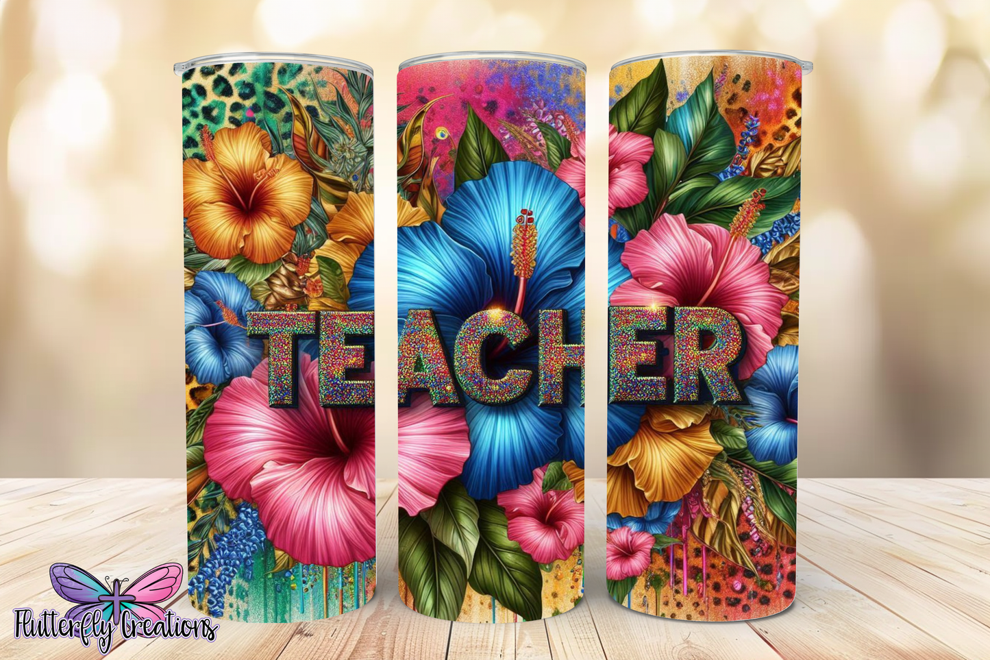 Flower Teacher Sublimation Tumbler